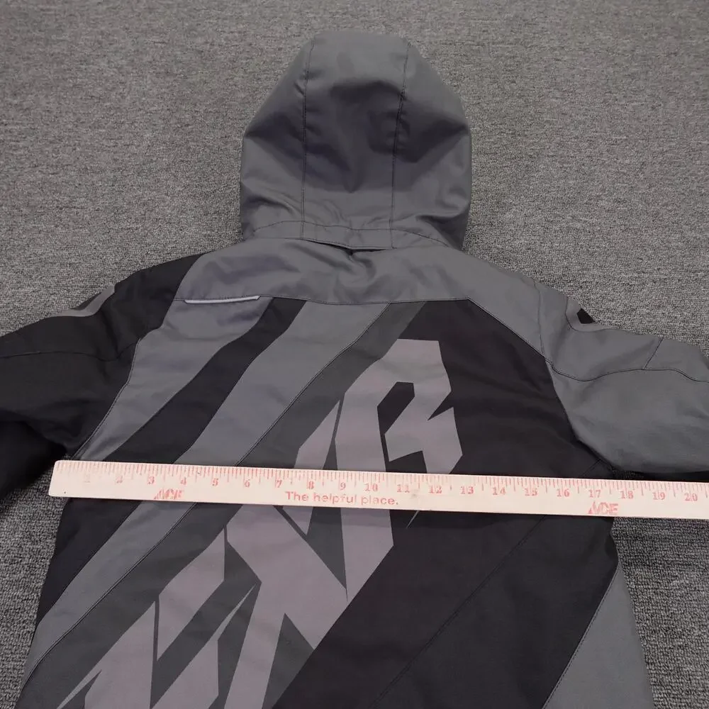FXR Jacket Kids 8 Black Gray Hooded Insulated F.A.S.T. Child CX Ski Snow